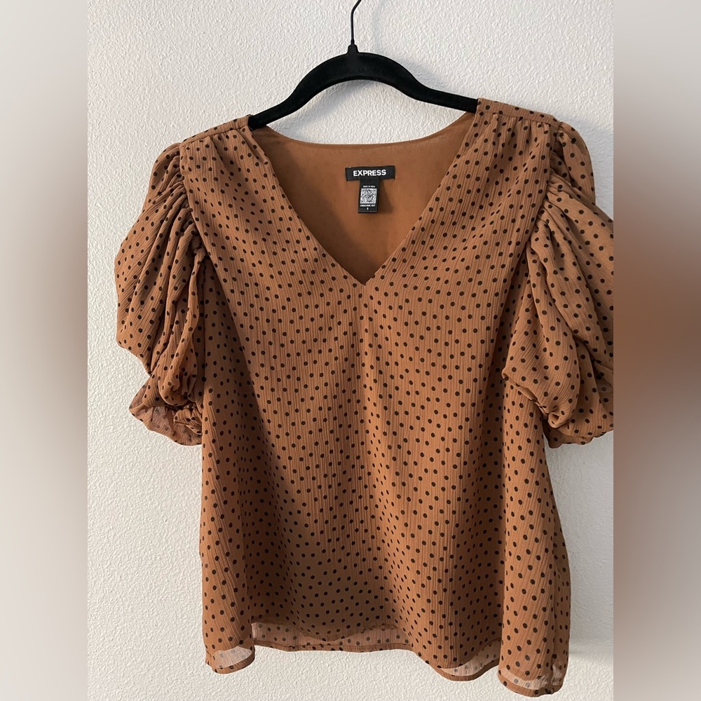 Womens Express Printed Blouse, sheer layer